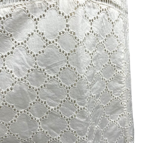 100% Cotton Eyelet Skirt NEW 12 Knee Length Ivory Cream Scalloped Broderie Lace - Picture 12 of 15